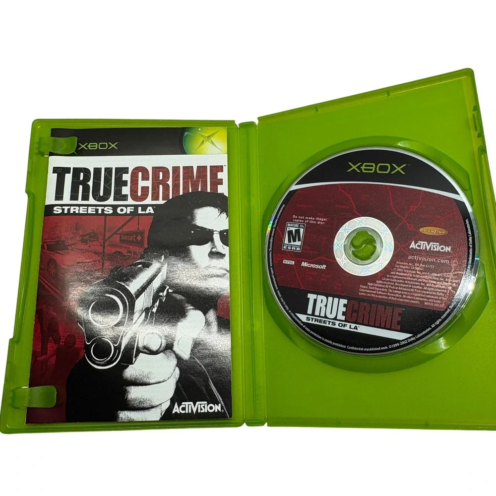 True Crime Streets of LA Video Game Original Xbox NTSC Black Red Activision